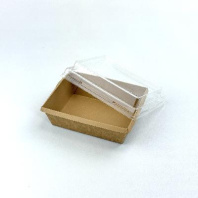 Салатник + крышка ВЫСОКАЯ H=20мм OneClick Bottom- 400 КРАФТ 50шт 120х85/135х100