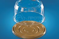 Тортница ПР-Т-233 10компл (крышка-прозрачная + дно-чёрное) внеш.D=270, H=134мм