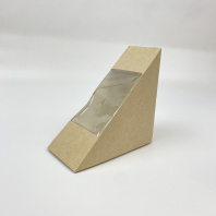 Упаковка OSQ Sandwich-60 КРАФТ уголок под сэндвич с окном 50шт 130х130х60мм 