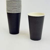Стакан бумажный 400(500)мл ЧЁРНЫЙ 50шт D=90, d=60, H=135мм 