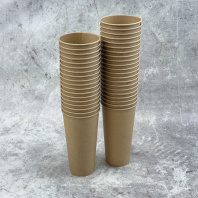 Стакан 400(500)мл бумажный КРАФТ 50шт D=90, d=60, H=135мм GOOD 