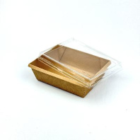 Салатник + КРЫШКА OneClick Bottom- 400 КРАФТ 50шт 120х85/135х100/45мм