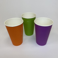 Стакан бумажный 2сл 400мл для горячего УП=25шт d=90мм Waffle Color (3цв) ФОРМАЦИЯ Арт.23046 