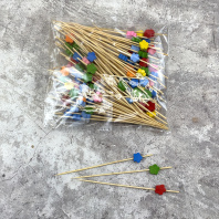 Пики деревянные "Цветок разноцветный" 12см УП=100шт МИКС Арт.38992 