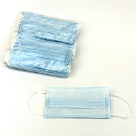 Маска медицинская для лица 3-х слойная УП=50шт ГОЛУБАЯ