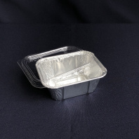 Форма алюминиевая R136G + КРЫШКА прозр. V=250мл 100шт 114х89/84х59/42 Формация 