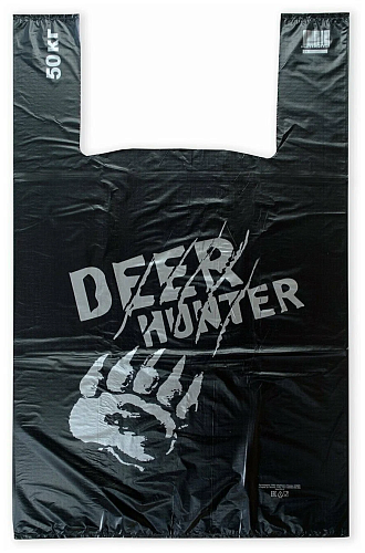 Пакет майка ПНД 40+20х66 (25) Deer Hunter УП=50шт ЧЁРНАЯ 2А 