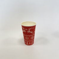 Стакан НГ 400(470)мл бумажный НОВОГОДНИЙ 50шт D=90, d=53, H=136мм ПБФ Арт.103 