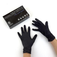 Перчатки НИТРИЛовые ЧЁРНЫЕ УП=100шт "S" неопудренные