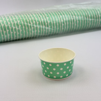 Креманка картон САЛАТОВАЯ в белый горошек 165мл 50шт D=87мм d=79мм H=47мм SaaMi Арт.211151 