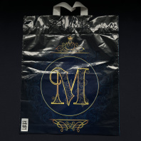 Пакет петлелавая ручка ПВД 38х45см (60) Корона синяя 25шт