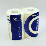 Бумага туалетная FOCUS Optimum 2сл УП=4шт L=21,6м K=180шт 120х95мм Арт.5036770 