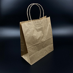 Пакет бум. прямоуг. дно с круч.ручк. КРАФТ 250х220х120 25...