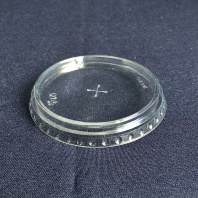 Крышка ПЛОСКАЯ к стакану/контейнеру К-95 прозрачная с КРЕСТ. ОТВЕРСТИЕМ 50шт