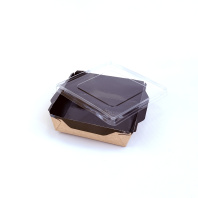 Салатник + КРЫШКА прозрачная OSQ OpSalad- 900 ЧЁРНЫЙ 50шт 150х150/135х135/50мм 