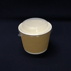 Супница бум КРАФТ ГОФРА + КРЫШКА прозр. 520мл 50шт D=110,...