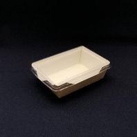 Салатник + КРЫШКА прозрачная ECO OPSALAD- 400 БЕЛЫЙ 50шт 145х95/120х85/45мм 