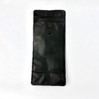Пакет ВОСЬМИШОВНЫЙ ЧЁРНЫЙ матовый + КЛАПАН 250х110х60мм/250гр 100шт с отрывным замком