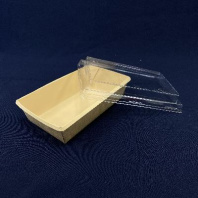 Салатник + крышка ВЫСОКАЯ H=20мм OneClick Bottom- 800 КРАФТ 50шт 180х100/200х120