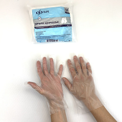 Перчатки ТПЭ ПАКЕТ "M" УП=100шт прозрачные С ТЕ... Перчатки ТПЭ ПАКЕТ "M" УП=100шт прозрачные С ТЕ...