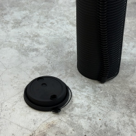 Крышка ПП 90мм с ЗАГЛУШКОЙ 50шт ЧЁРНАЯ МАТОВАЯ(!!!) ОптиКом 