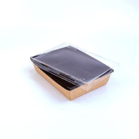 Салатник чёрный + КРЫШКА OneClick Bottom-1000 50шт 180х130/200х150/55мм