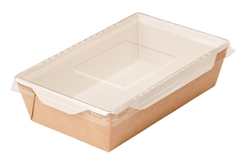 Упаковка GeoVita GeoBOX-400 БЕЛЫЙ салатник + КРЫШКА прозр. 150шт(!!!) 145х95/120х85/45мм 