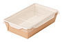 Упаковка GeoVita GeoBOX-400 БЕЛЫЙ салатник + КРЫШКА прозр. 150шт(!!!) 145х95/120х85/45мм 