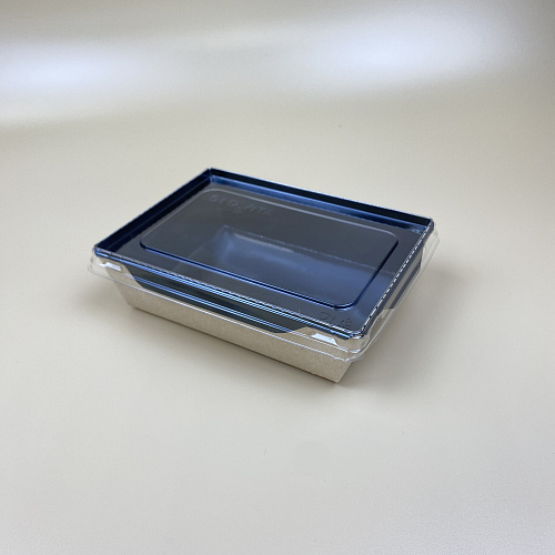 Упаковка GeoVita GeoBOX-500 ЧЁРНЫЙ салатник + КРЫШКА прозр. 100шт 165х115/140х105/45мм 