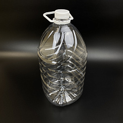 Бутылка ПЭТ D=38мм 5,0л прозрачная + КРЫШКА + РУЧКА (выпи...