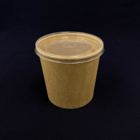 Супница бум КРАФТ + КРЫШКА прозр. 700мл 50шт D=118, H=108 GeoVita SOUP-700С (Суп-50,Кр-25) 