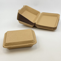 Ланч-бокс БИО (картон) КРАФТ 1000мл 20шт 160х200х60мм OneGo 1ЕА 