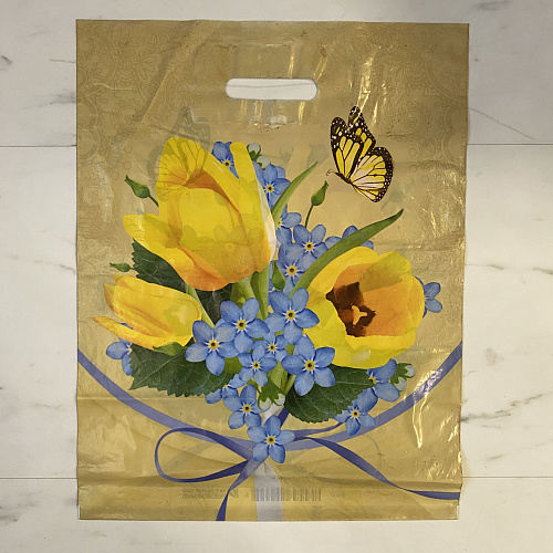 Пакет ВР ПВД 38х48 (50) Желтые тюльпаны 100шт 