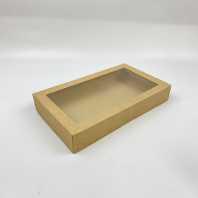 Упаковка OneBox-1450 КРАФТ ланч-бокс с окном 25шт 260х150х40мм 