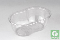 Контейнер одноразовый для ДЕСЕРТОВ СпК-1409 ВОСЬМЁРКА 375мл прозрачный + КРЫШКА 75шт внеш.141х92х51
