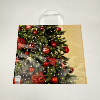 Пакет петлевая ручка ПВД НГ 38х34 (70) Мерцание 50шт 