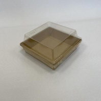 Упаковка OneClick Bottom- 950 КРАФТ салатник + крышка ВЫСОКАЯ H=40мм 50шт 150х150/165х165