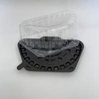 Тортница Т-105/1 для 1/2-торта (крышка-прозр. дно-корич.) (внутр.230х115х94) КОМУС КОРОБ=270шт 