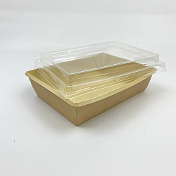 Упаковка OneClick Bottom-1000 КРАФТ салат. + крышка ВЫСОК...