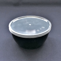 Банка-плошка ЧЁРНАЯ + КРЫШКА 360мл 50шт D=112, d=75, H=55мм (Б-400 Кр-400) 