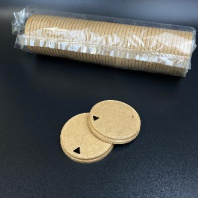 Крышка БИО (КАРТОН) 80мм с отверстием 50шт КРАФТ 