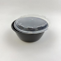 Контейнер круглый ПП ВЗЛП 950мл ЧЁРНЫЙ + КРЫШКА 50шт