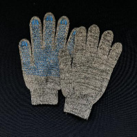 Перчатки трикотаж 5-нит. с ПВХ СЕРЫЕ 1пара